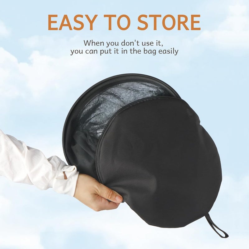 BEBONO Bassinet Cover to Keep Cats Out, Mosquito Net Cover with 2-Way Zipper for Baby Crib, Black - Image 5